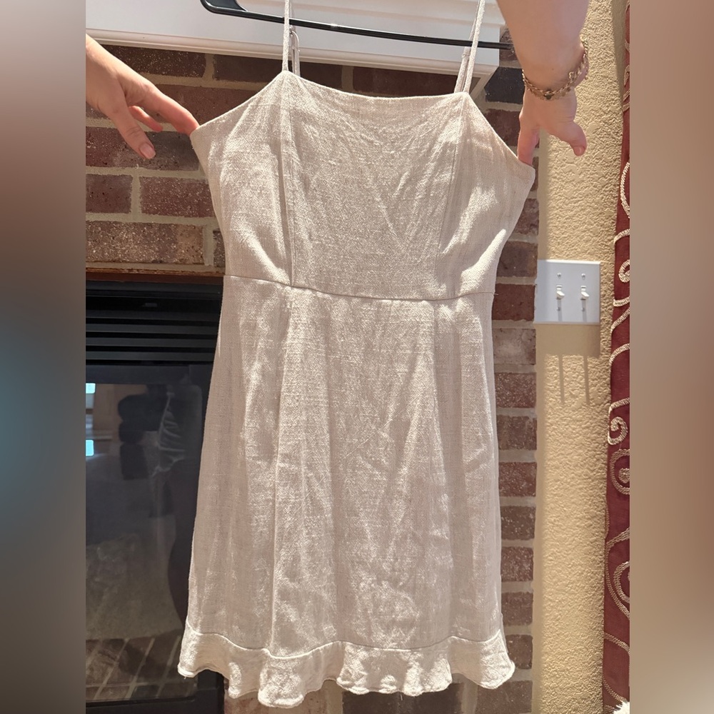 Light Beige Textured Spaghetti Strap Dress